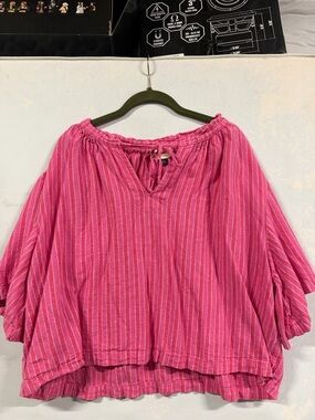 Universal Thread XL Pink with White Stripes Flowy Blouse